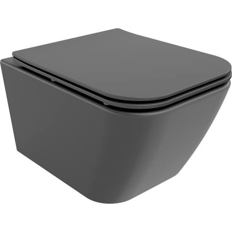 Mexen Madox cuvette wc Rimless avec abattant à descente progressive slim, duroplast, gris foncé mat - 30154061