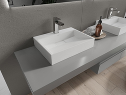 Mexen Ava lavabo de comptoir en conglomérat 1 trou 50 x 38 cm, Blanc - 23015001