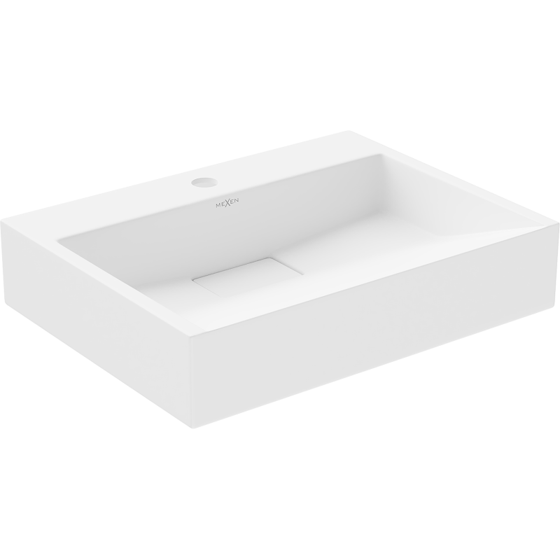 Mexen Ava lavabo de comptoir en conglomérat 1/O 50 x 38 cm, blanc - 23015001