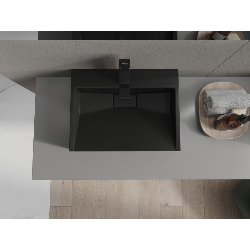Mexen Ava lavabo à poser en conglomérat 1/O 50 x 38 cm, noir - 23015071