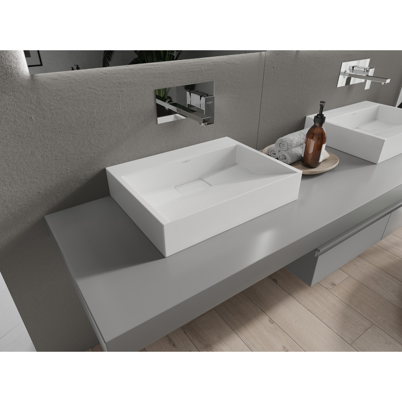 Mexen Ava lavabo posé sur plan en conglomérat B/O 50 x 38 cm, blanc - 23015000