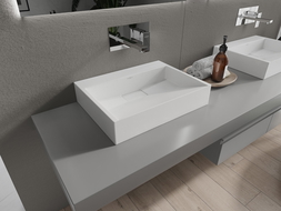 Mexen Ava lavabo de comptoir en conglomérat sans trou 50 x 38 cm, Blanc - 23015000