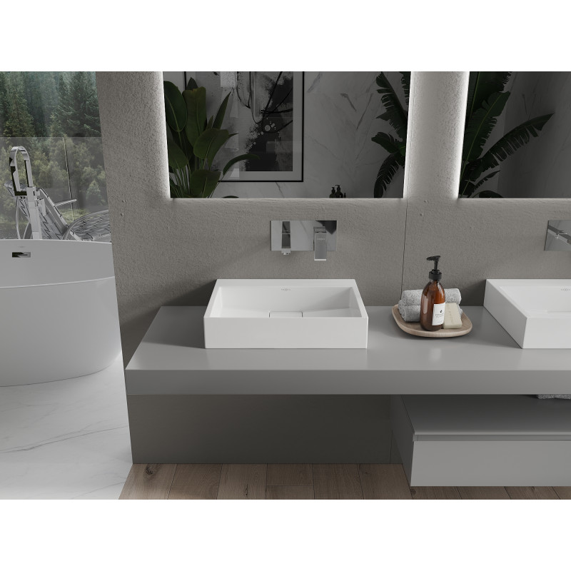 Mexen Ava lavabo posé sur plan en conglomérat B/O 50 x 38 cm, blanc - 23015000