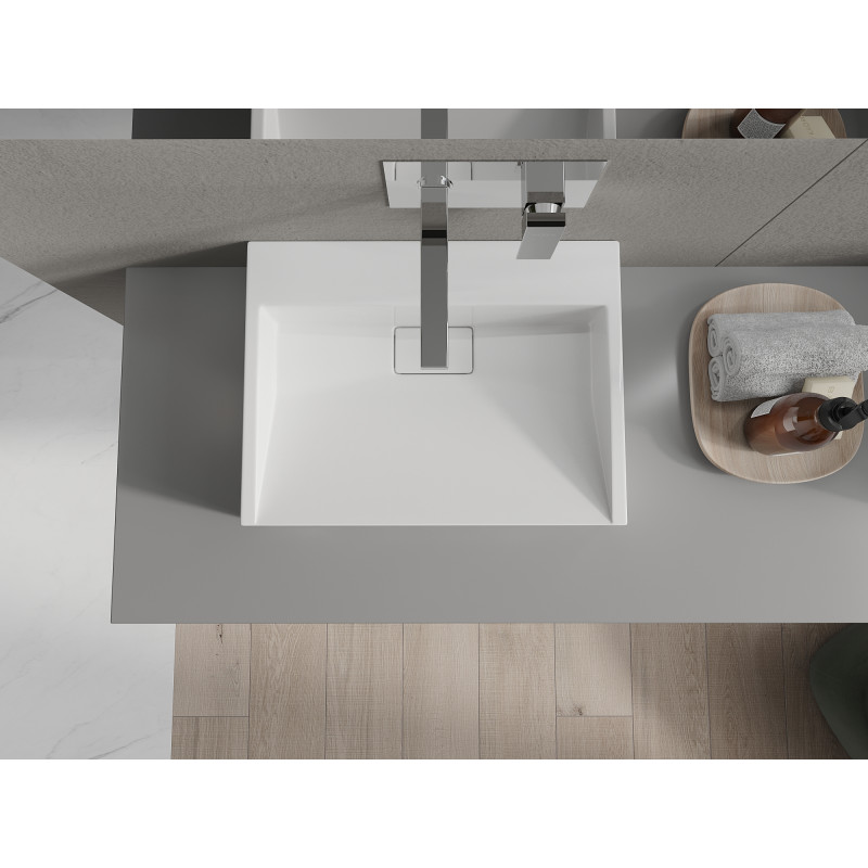 Mexen Ava lavabo posé sur plan en conglomérat B/O 50 x 38 cm, blanc - 23015000