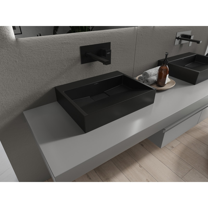 Mexen Ava lavabo à poser en conglomérat B/O 50 x 38 cm, noir - 23015070