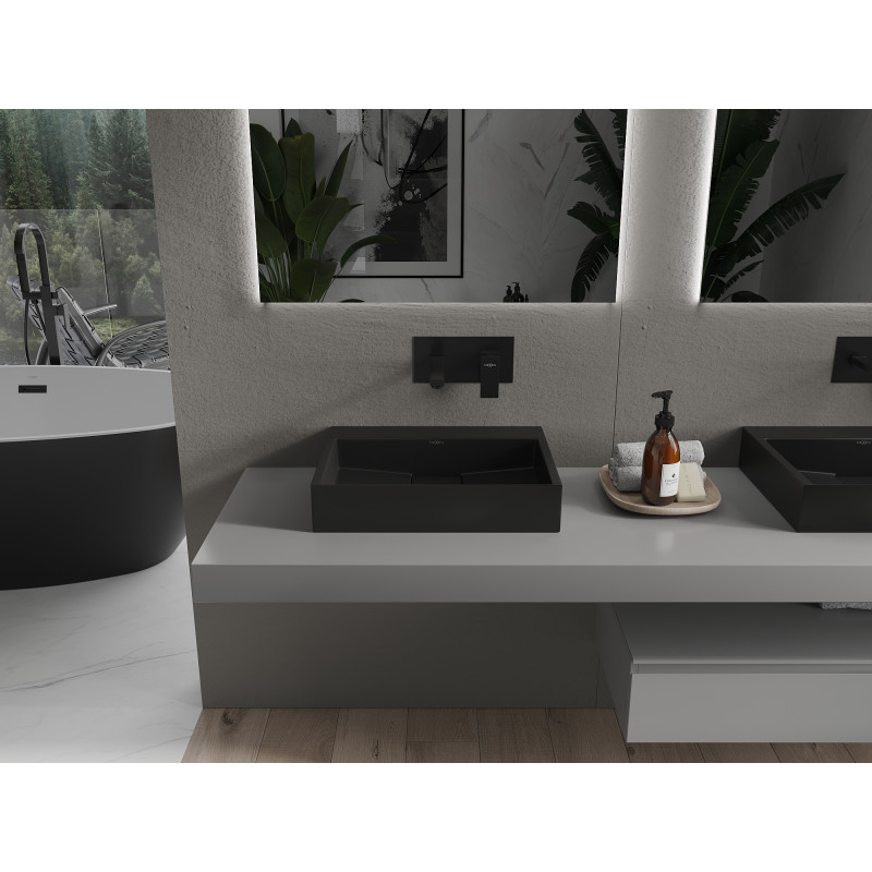 Mexen Ava lavabo à poser en conglomérat B/O 50 x 38 cm, noir - 23015070
