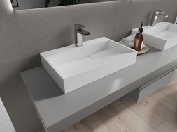 Mexen Ava lavabo de comptoir en conglomérat 1 trou 60 x 38 cm, Blanc - 23016001