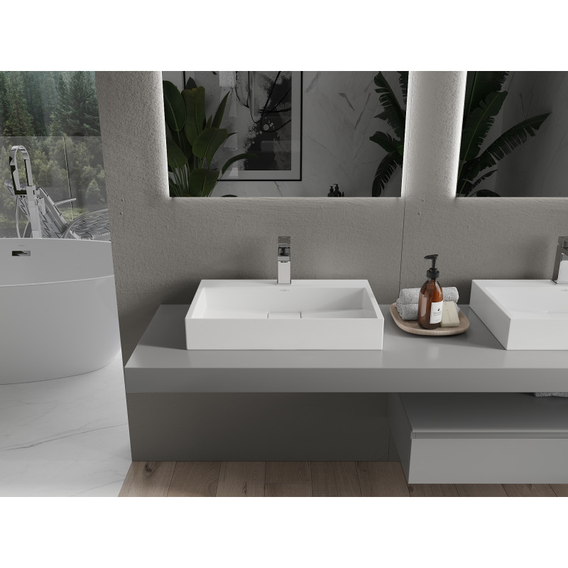 Mexen Ava vasque à poser en conglomérat 1/O 60 x 38 cm, blanc - 23016001