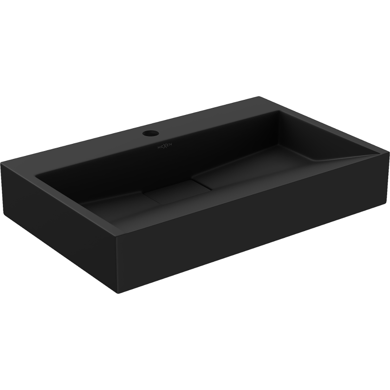 Mexen Ava lavabo à poser en conglomérat 1/O 60 x 38 cm, noir - 23016071