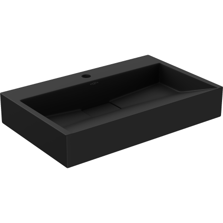 Mexen Ava lavabo de comptoir en conglomérat 1 trou 60 x 38 cm, Noir - 23016071