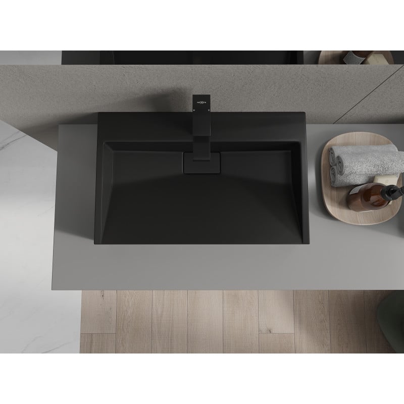 Mexen Ava lavabo à poser en conglomérat 1/O 60 x 38 cm, noir - 23016071