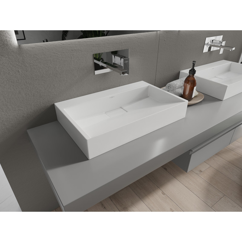 Mexen Ava lavabo de comptoir en conglomérat B/O 60 x 38 cm, blanc - 23016000