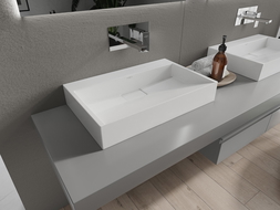 Mexen Ava lavabo de comptoir en conglomérat sans trou 60 x 38 cm, Blanc - 23016000