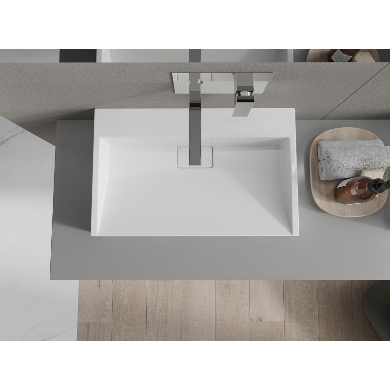 Mexen Ava lavabo sur plan en composite B/O 60 x 38 cm, blanc - 23016000
