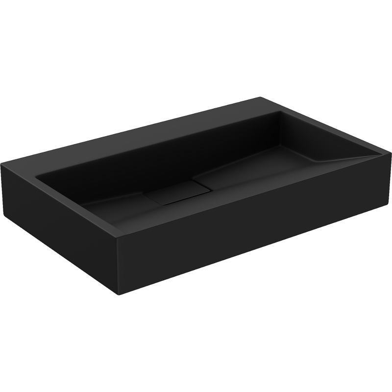 Mexen Ava lavabo de comptoir en conglomérat sans trou 60 x 38 cm, Noir - 23016070