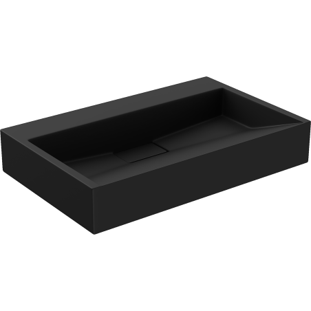 Mexen Ava lavabo de comptoir en conglomérat sans trou 60 x 38 cm, Noir - 23016070