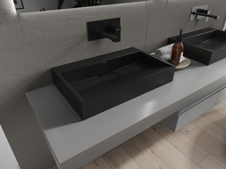 Mexen Ava lavabo sur plan en conglomérat B/O 60 x 38 cm, noir - 23016070