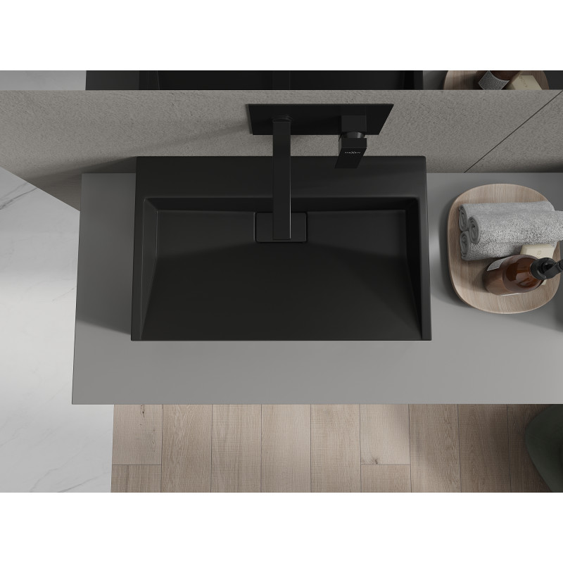 Mexen Ava lavabo à poser en conglomérat B/O 60 x 38 cm, noir - 23016070