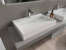 Mexen Ava lavabo de comptoir en conglomérat 1 trou 70 x 46 cm, Blanc - 23017001