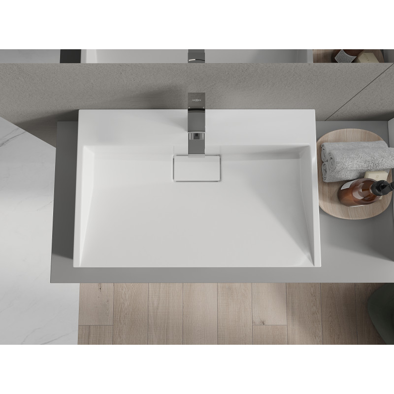 Mexen Ava lavabo sur plan en composite 1/O 70 x 46 cm, blanc - 23017001