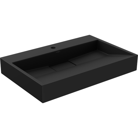 Mexen Ava lavabo de comptoir en conglomérat 1 trou 70 x 46 cm, Noir - 23017071