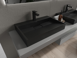 Mexen Ava lavabo à poser en conglomérat 1/O 70 x 46 cm, noir - 23017071