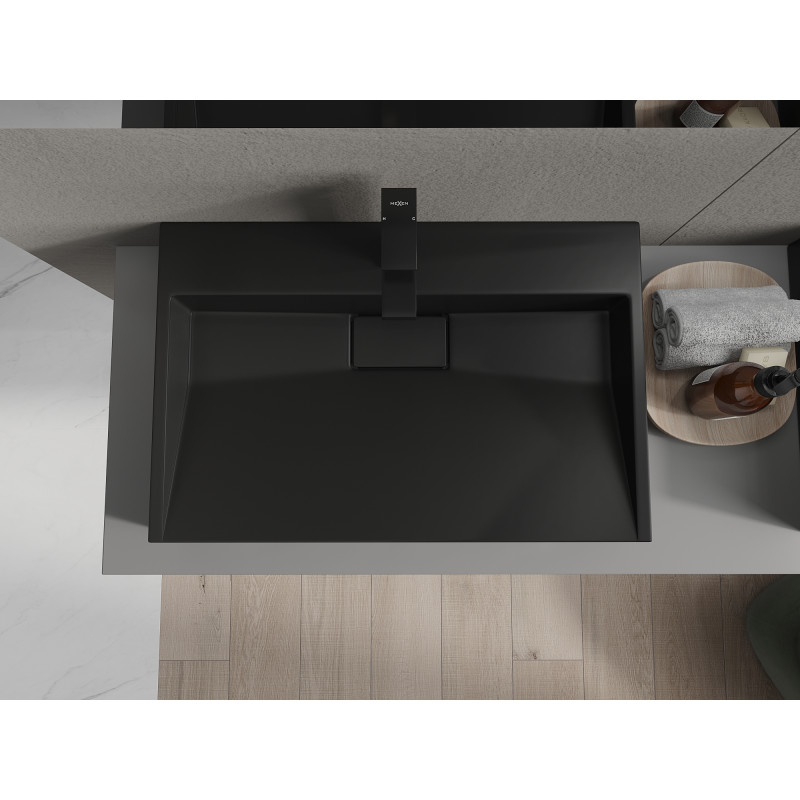 Mexen Ava lavabo à poser en conglomérat 1/O 70 x 46 cm, noir - 23017071