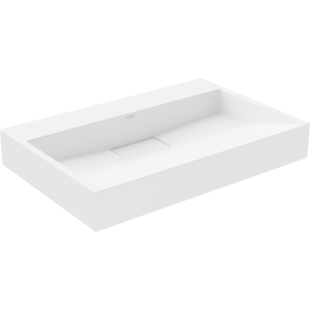 Mexen Ava lavabo de comptoir en conglomérat sans trou 70 x 46 cm, Blanc - 23017000