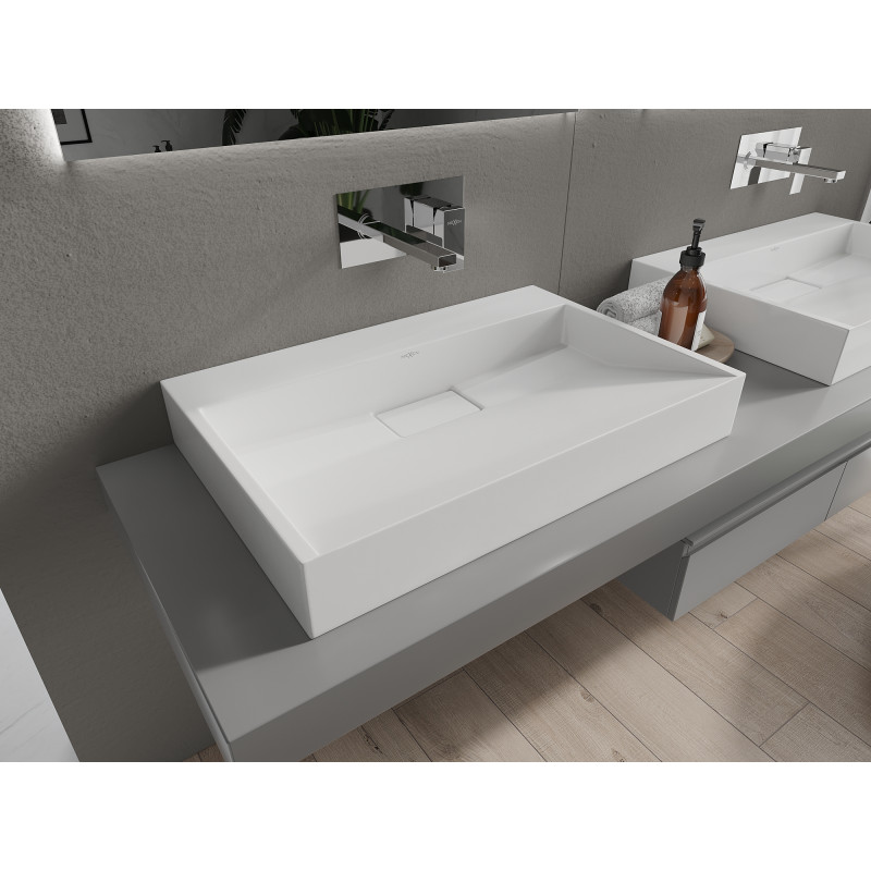 Mexen Ava vasque à poser en conglomérat B/O 70 x 46 cm, blanche - 23017000