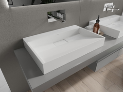 Mexen Ava lavabo de comptoir en conglomérat sans trou 70 x 46 cm, Blanc - 23017000