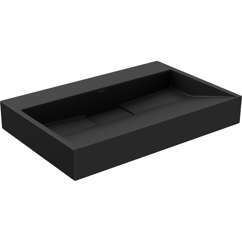 Mexen Ava lavabo de comptoir en conglomérat sans trou 70 x 46 cm, Noir - 23017070
