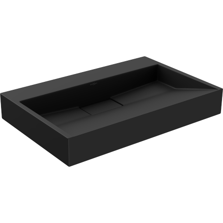 Mexen Ava lavabo de comptoir en conglomérat sans trou 70 x 46 cm, Noir - 23017070