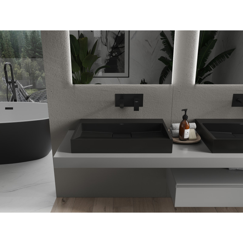 Mexen Ava lavabo à poser en composite B/O 70 x 46 cm, noir - 23017070