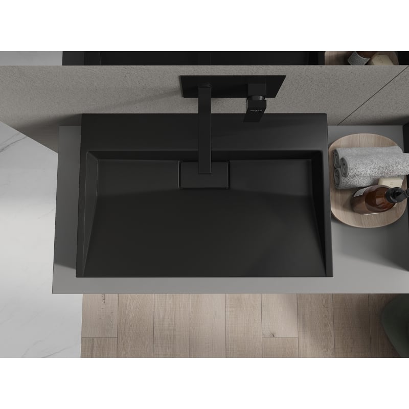 Mexen Ava lavabo à poser en conglomérat B/O 70 x 46 cm, noir - 23017070