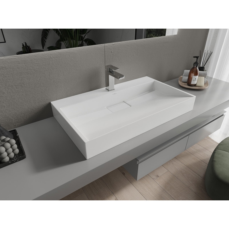 Mexen Ava lavabo de comptoir en composite 1/O 80 x 46 cm, blanc - 23018001
