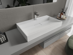Mexen Ava lavabo à poser en conglomérat 1/O 80 x 46 cm, blanc - 23018001
