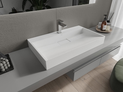 Mexen Ava lavabo de comptoir en conglomérat 1 trou 80 x 46 cm, Blanc - 23018001