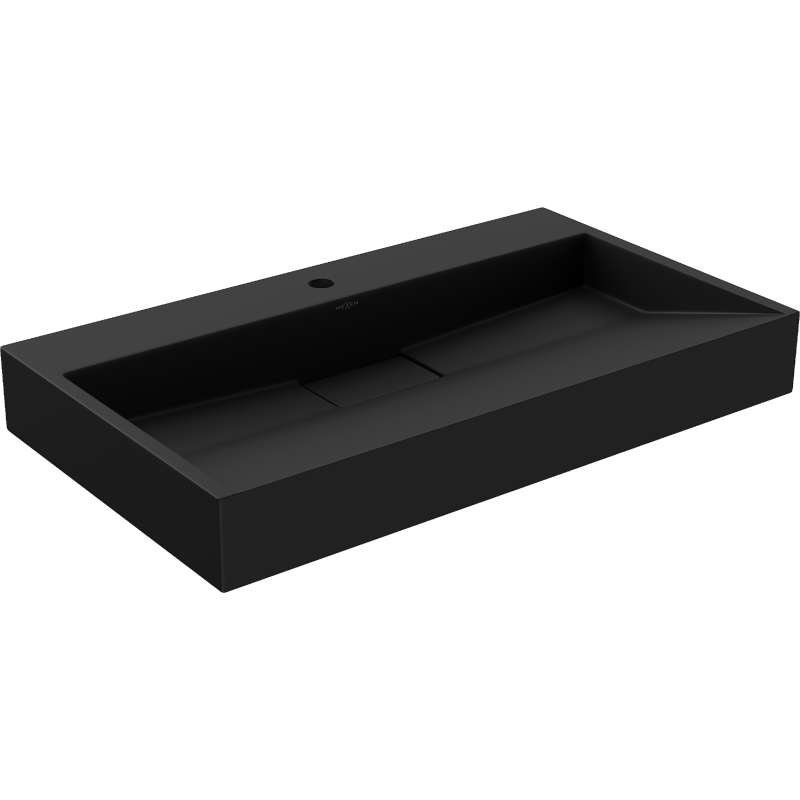 Mexen Ava lavabo à poser en conglomérat 1/O 80 x 46 cm, noir - 23018071