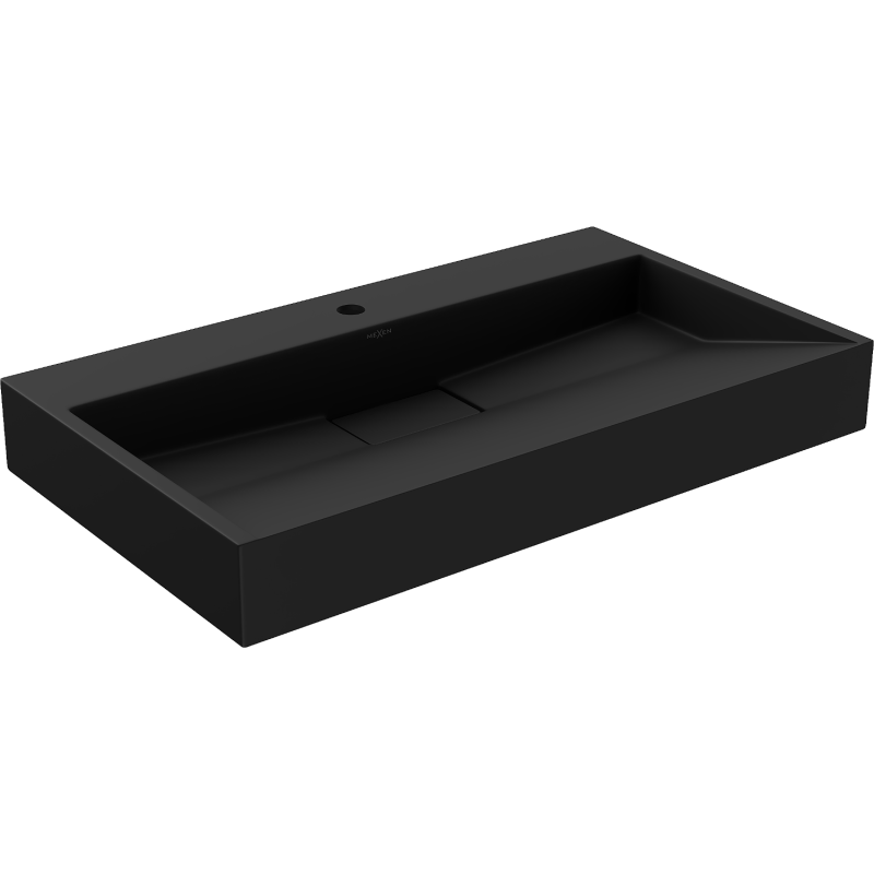 Mexen Ava lavabo de comptoir en conglomérat 1 trou 80 x 46 cm, Noir - 23018071