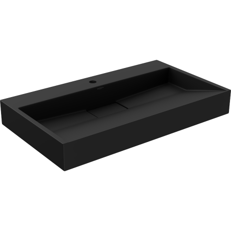 Mexen Ava lavabo à poser en conglomérat 1/O 80 x 46 cm, noir - 23018071