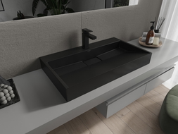 Mexen Ava lavabo de comptoir en conglomérat 1 trou 80 x 46 cm, Noir - 23018071 Mexen Ava lavabo de comptoir en conglomérat 1 trou 80 x 46 cm, Noir - 23018071