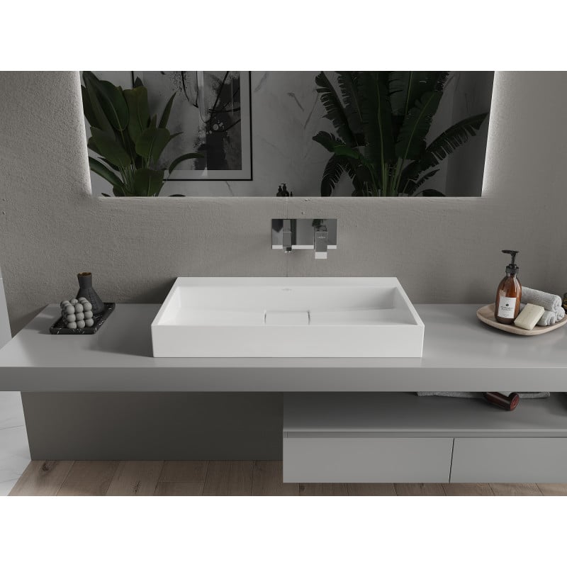 Mexen Ava lavabo à poser en conglomérat B/O 80 x 46 cm, blanc - 23018000