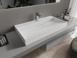 Mexen Ava lavabo de comptoir en conglomérat 1 trou 90 x 46 cm, Blanc - 23019001
