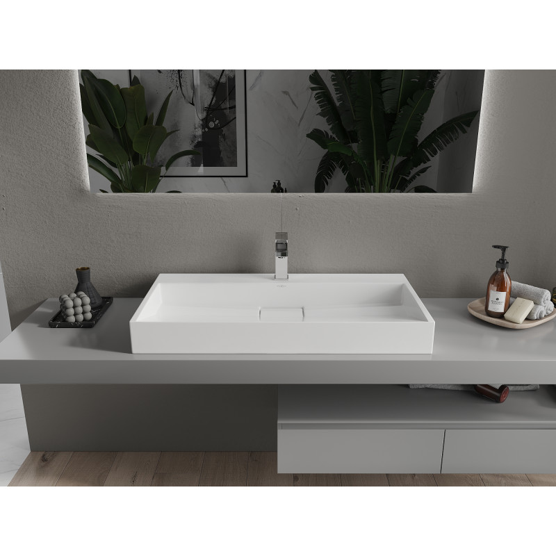 Mexen Ava vasque à poser en composite 1/O 90 x 46 cm, blanche - 23019001