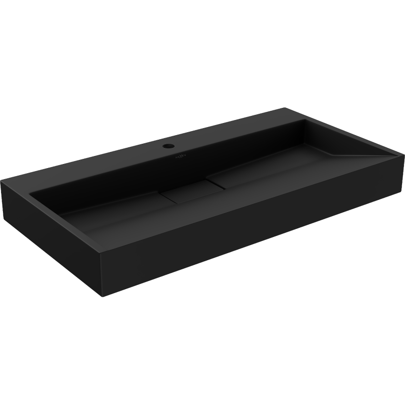Mexen Ava lavabo à poser en conglomérat 1/O 90 x 46 cm, noir - 23019071