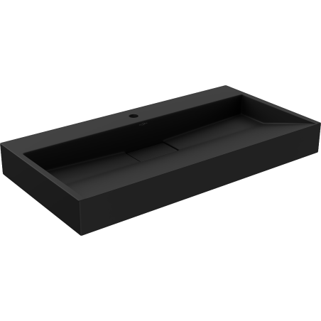 Mexen Ava lavabo de comptoir en conglomérat 1 trou 90 x 46 cm, Noir - 23019071