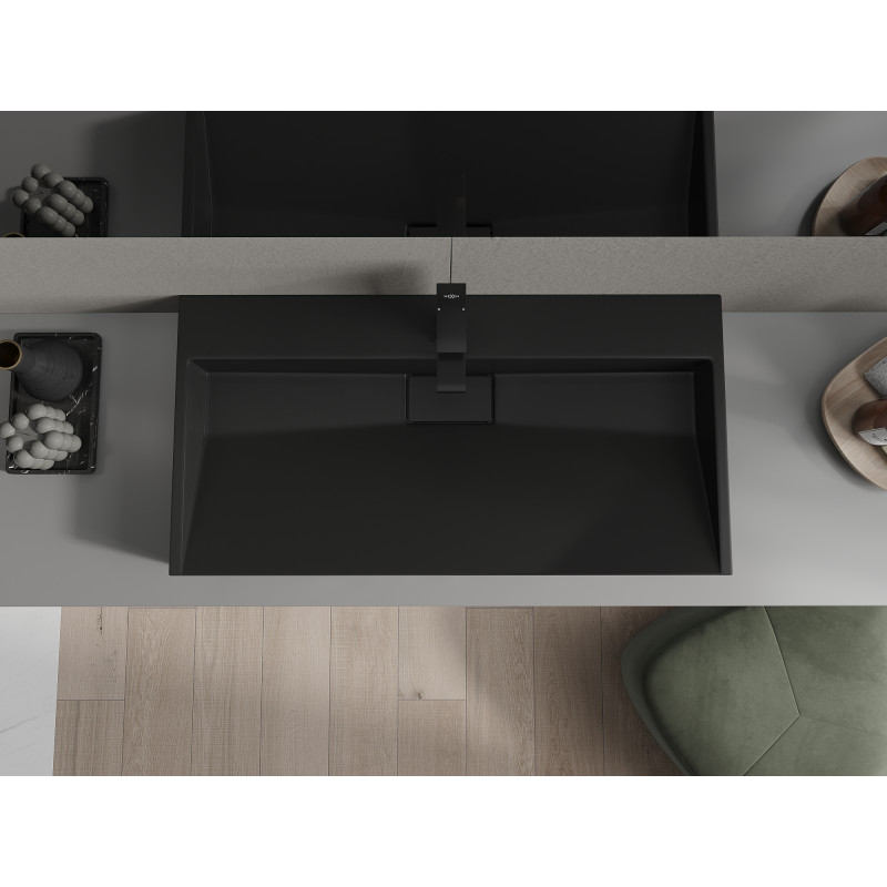 Mexen Ava lavabo à poser en conglomérat 1/O 90 x 46 cm, noir - 23019071