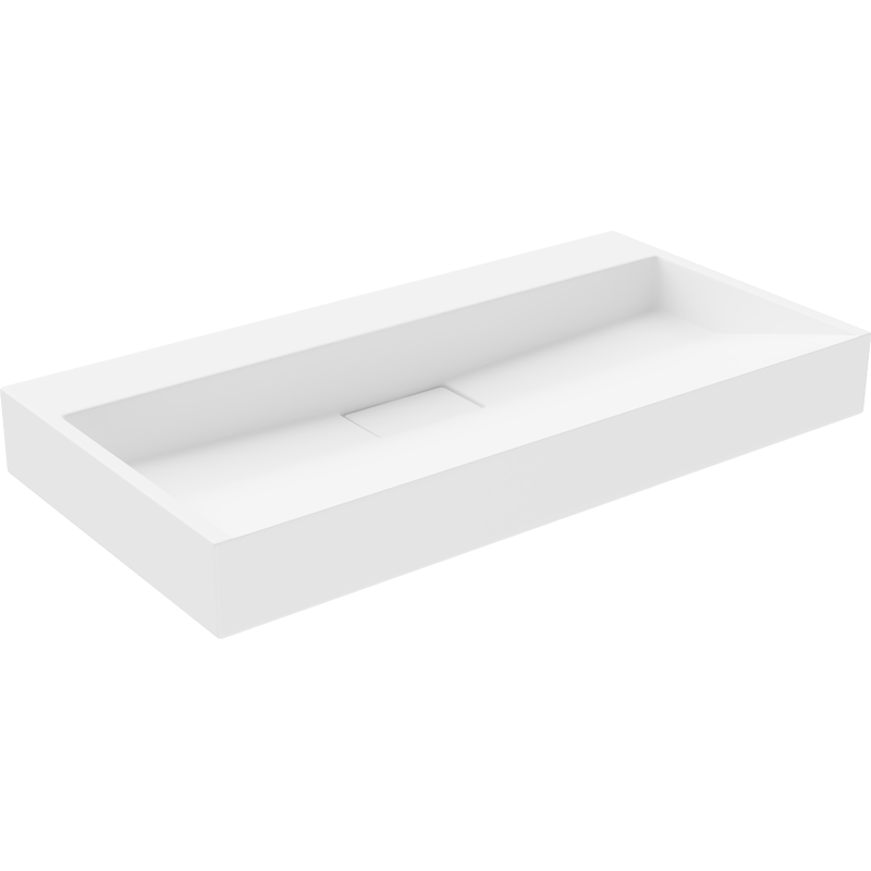 Mexen Ava lavabo de comptoir en conglomérat sans trou 90 x 46 cm, Blanc - 23019000