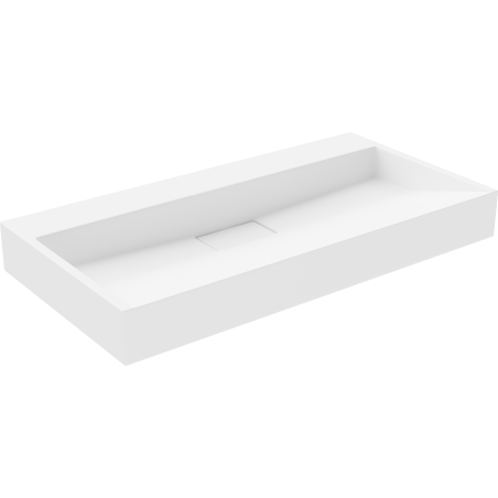 Mexen Ava lavabo de comptoir en conglomérat sans trou 90 x 46 cm, Blanc - 23019000