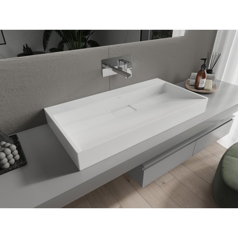 Mexen Ava lavabo posable en conglomérat B/O 90 x 46 cm, blanc - 23019000